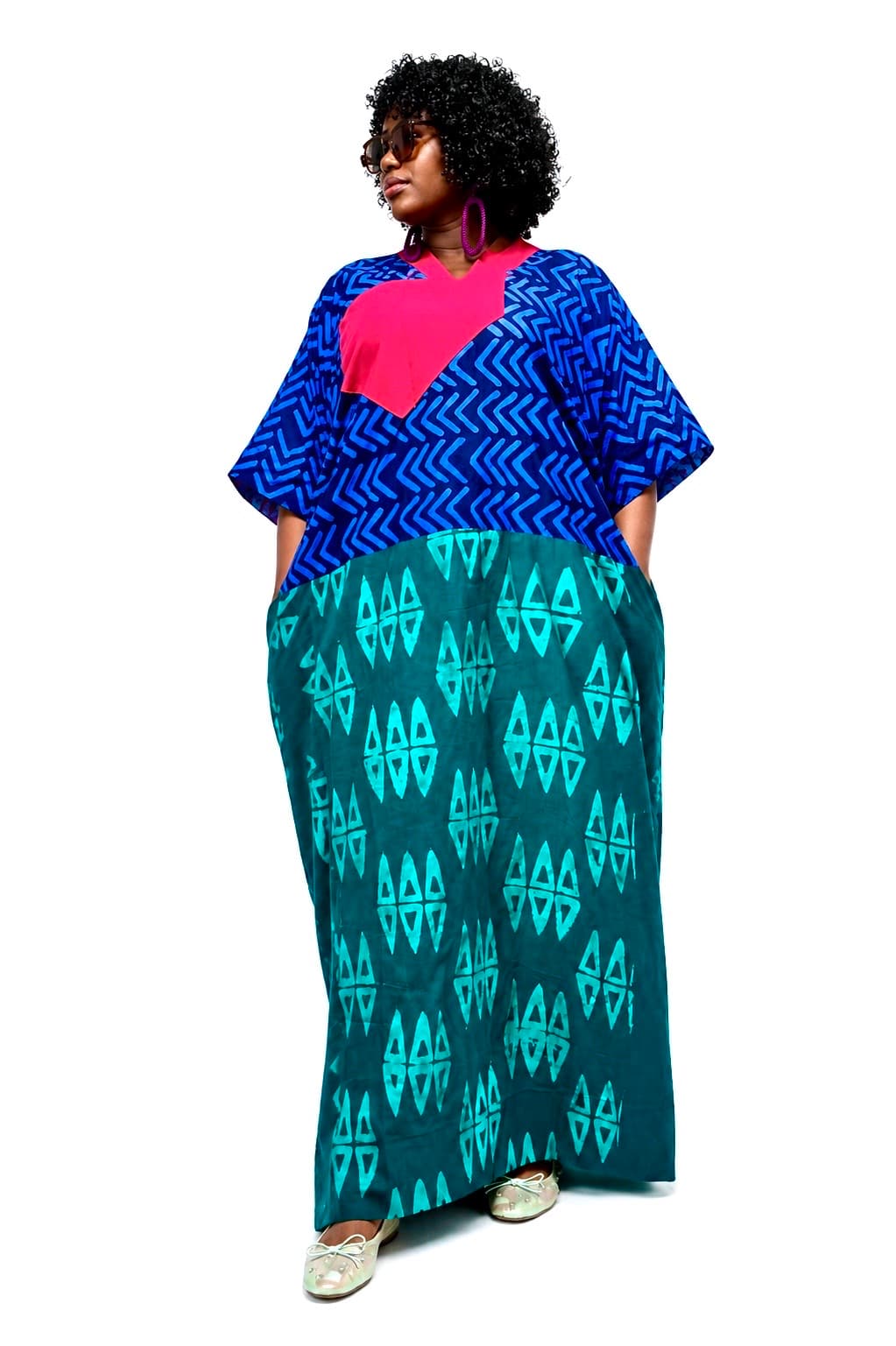 INDIGO AND JADE CHEVRON ADIRE BUBU DRESS