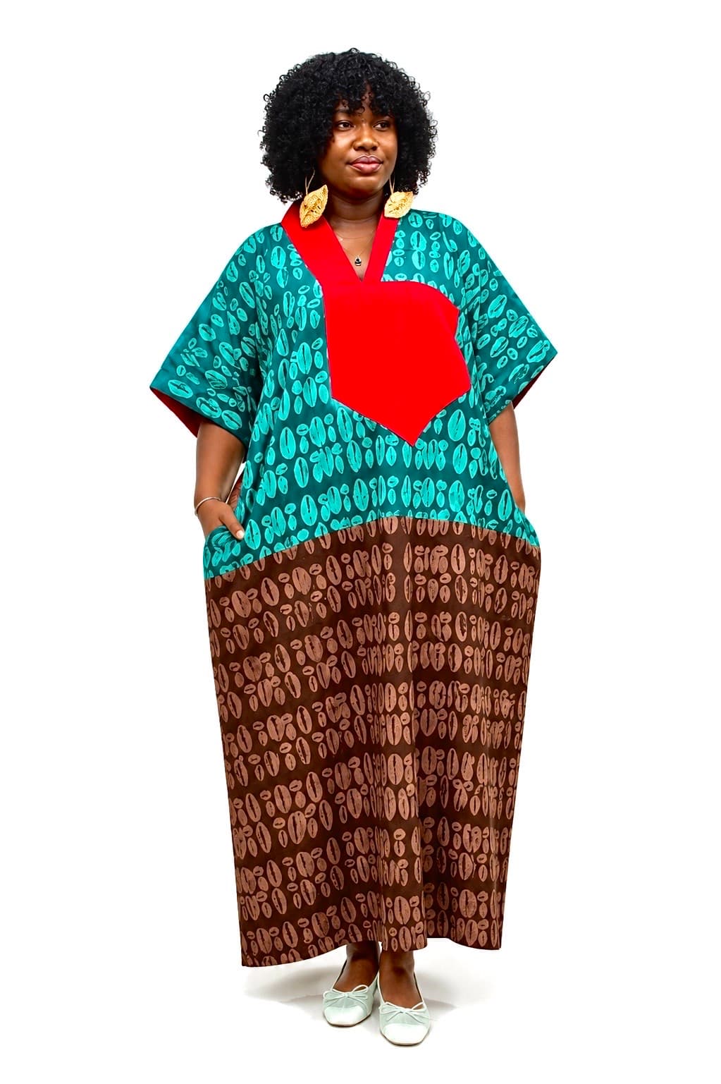 ROYAL COCOA AND JADE COWRY ADIRE BUBU DRESS