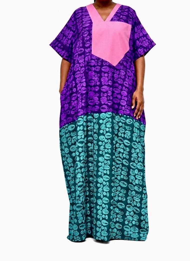 IRIS COWRY MAXI ADIRE BUBU DRESS